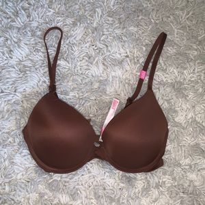 NWT PINK VS Brown Push Up Bra 32C
